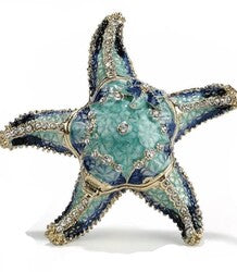 Kubla Crafts Blue/Green Starfish Trinket Box