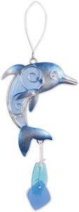 Sunset Vista Metal Dolphin Ornament 