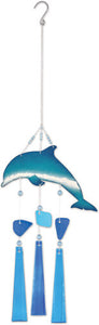 Metal and Glass Dolphin Wind Chime 