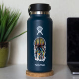 SummaSea "Jellyfish" Contour-cut Vinyl Sticker on Water Bottle