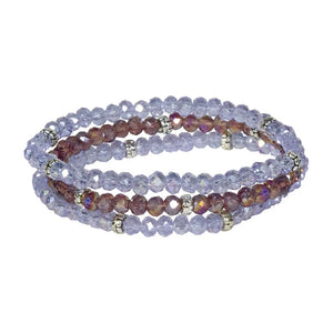 Lavender Mist Kids Mini Crystal Bracelet 3 Stack Set