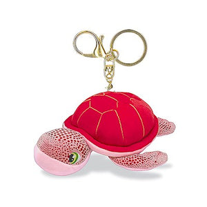 "Honu" (Sea Turtle) Plush Keychain/Fob- Pink & Red