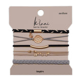 K'lani "Inspire" Wrist and Hair Tie and Bracelets Set- 5 Pieces