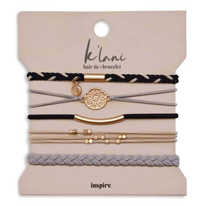 K'lani "Inspire" Wrist and Hair Tie and Bracelets Set- 5 Pieces - The Hawaii Store