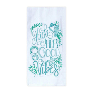 Kay Dee Designs Embroidered "High Tides" Cotton Flour Sack Towel - The Hawaii Store