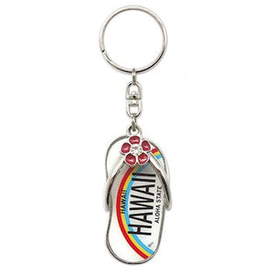 Flip Flop Hawaii Metal License Plate Keychain/Fob