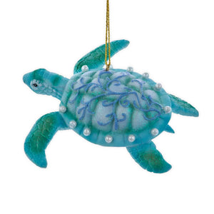 Kurt-Adler-Blue-and-Green-Scroll-Pattern-Sea-Turtle-Ornament