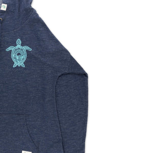 Pacific Creations Women's "Sunrise Turtle" Hoodie- Indigo