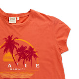 Pacific Creations "La'ie Mirage" Ladies Tee Shirt- Sunset Coral