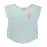 Pacific Creation "Sunrise Turtle" Ladies Tee Shirt- Sky Blue