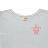 Pacific Creation "Sunrise Turtle" Ladies Tee Shirt- Sky Blue