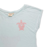 Pacific Creation "Sunrise Turtle" Ladies Tee Shirt- Sky Blue