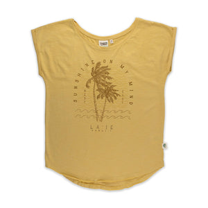 Pacific Creations "Sunshine Palm" Ladies Tee Shirt- Honey