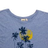 Pacific Creations "Water Palms" Ladies Tee Shirt- Ocean Marle