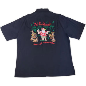 Mens "Santa Sing Along" Christmas Shirt- Black  - The Hawaii Store