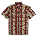 Kahala "Kahili Valley" Men's Aloha Shirt- Burgundy