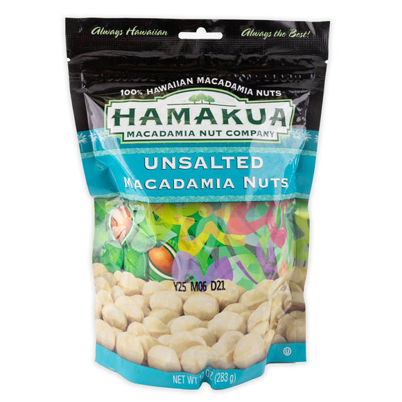 Hamakua Unsalted Macadamia Nuts- 10 oz. Pouch 