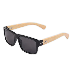 Mad Man Wayfarer-style Sunglasses with Bamboo Arms