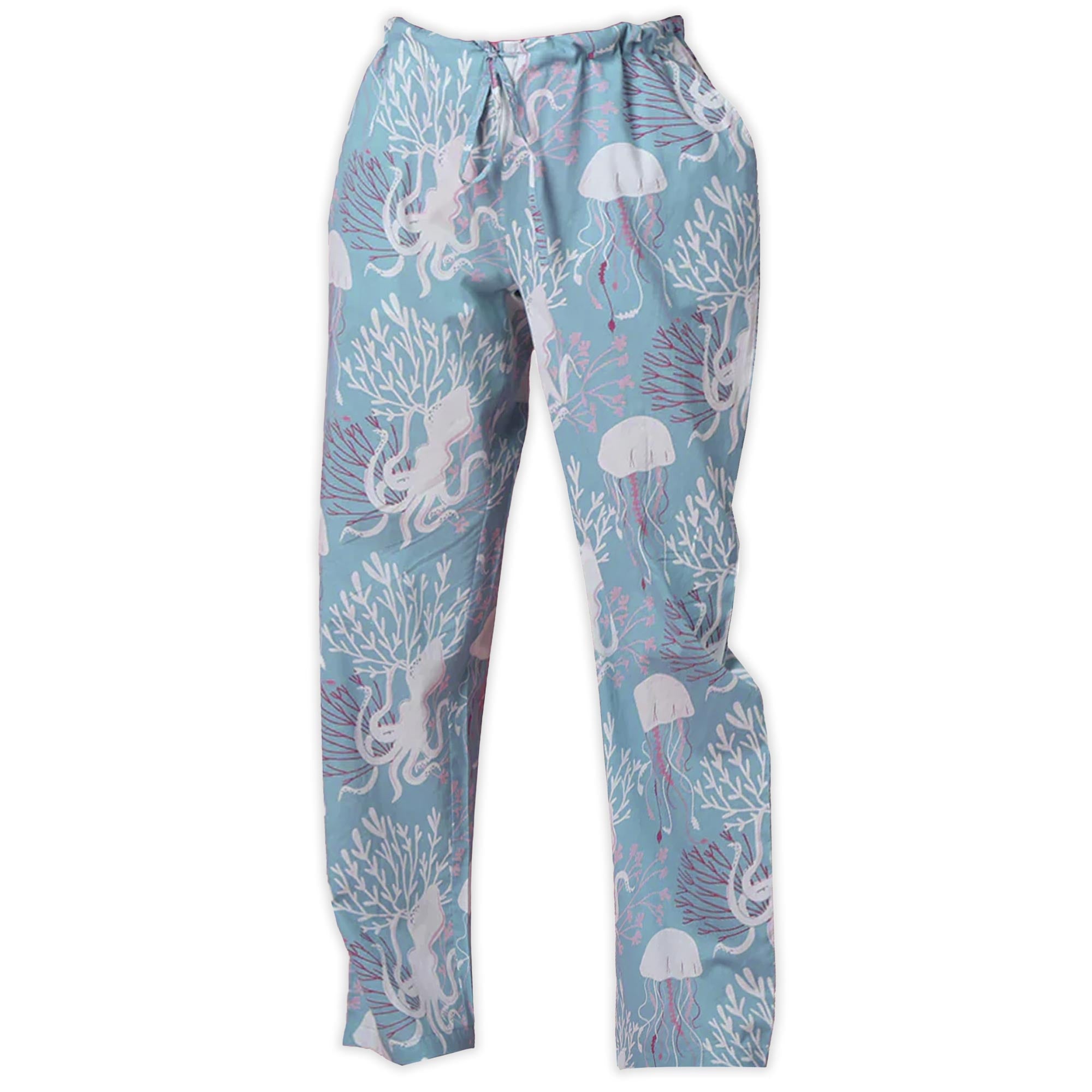 Mahogany Aloha Print Cotton Pajama Pants in a Bag