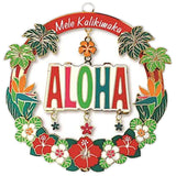 Mele Kalikimaka Aloha Metal Die-cut Christmas Ornament - The Hawaii Store