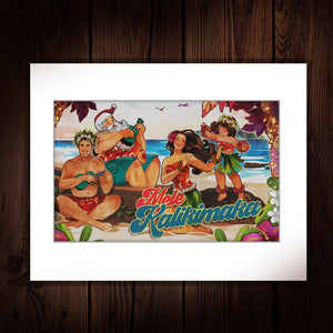 Mele Kalikimaka II - 11x14 Matted Print - The Hawaii Store