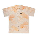 Waiono Men's Peach-Colored "Lehua Bird" Aloha Shirt. Polynesian Cultural Center