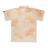 Waiono Men's Peach-Colored "Lehua Bird" Aloha Shirt. Polynesian Cultural Center