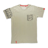 Kia Kaha "Raumati" Cotton Mens Tee Shirt- Light Tan