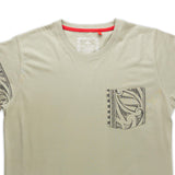 Kia Kaha "Raumati" Cotton Mens Tee Shirt- Light Tan