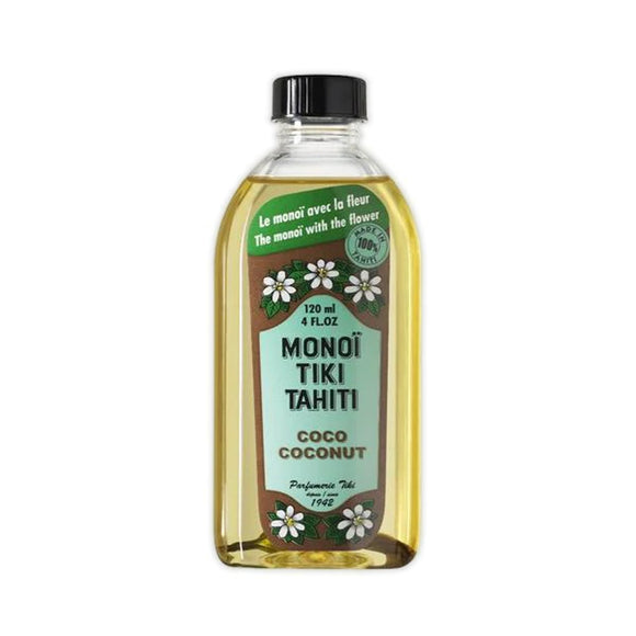 Bottle of monoi coconut oil