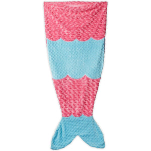 Mudpie Child's Pink and Blue Mermaid Tail Minky Blanket