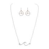 Silver Rip Curl Waves Necklace and Earrings Set - The Hawaii Store