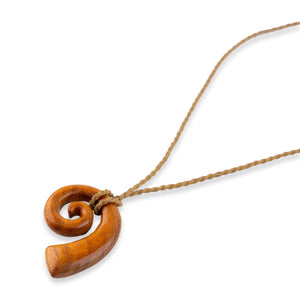 Small "Ha" Koa Necklace with Natural Cord