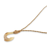 White Buffalo Horn Mini Hawaiian Fish Hook Necklace
