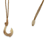 White Buffalo Horn Mini Hawaiian Fish Hook Necklace