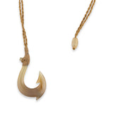 White Buffalo Horn Hawaiian Fish Hook Necklace