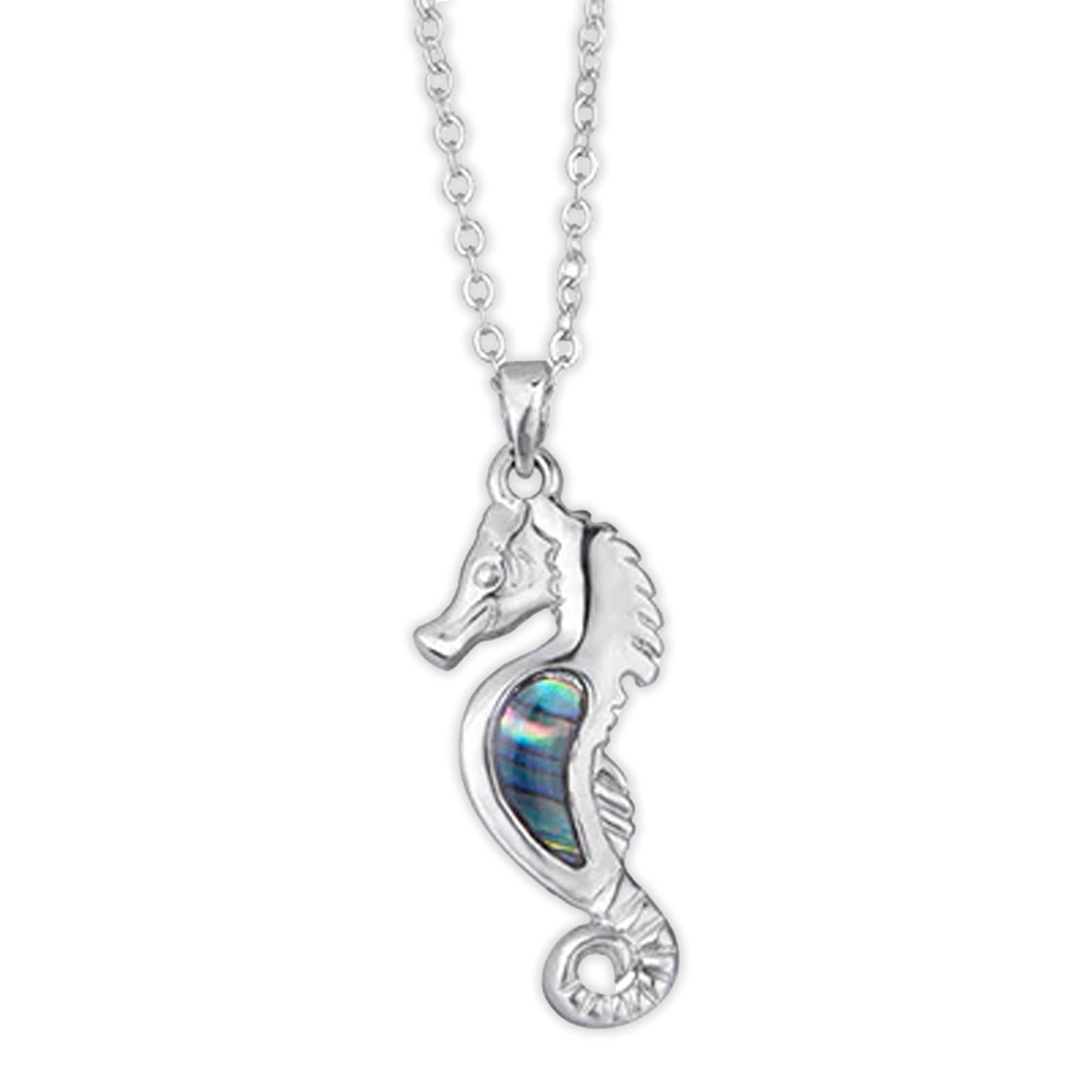 Ocean Water Abalone Seahorse Necklace