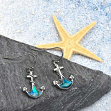 Lauren-Spencer Ocean Water Abalone Anchor Earrings