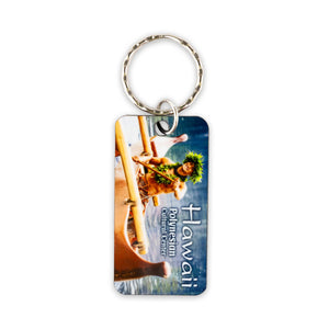 PCC Rectangle Hawaii Canoe Key Chain - The Hawaii Store