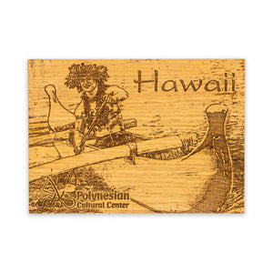  Polynesian Cultural Center "Hawaii Canoe" Wood Post Card- 5" x 7"