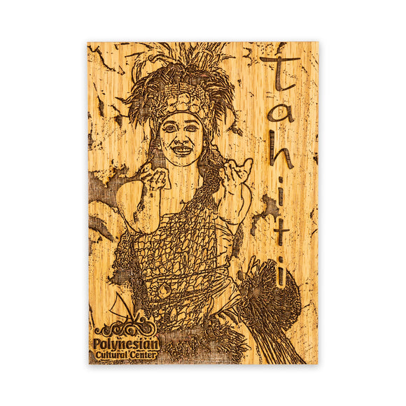 Tahitian Woman Wooden Post Card