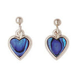 Ariki Paua Heart Dangle Earrings - The Hawaii Store