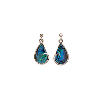 Ariki Paua Teardrop Swirl Dangle Earrings - The Hawaii Store