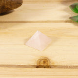 Rose pink pyramid showing the point at the top as well as the corners