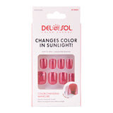 Del Sol "Mist and Shine" Manicure Nails- Rose Pink to Ruby Red