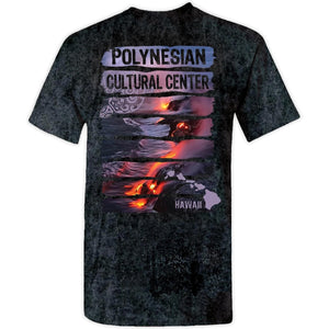 Polynesian Cultural Center Cotton "Lava Stripes" Tee Shirt- Ash Gray