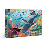 eeBoo "Love of Sharks" Puzzle, 100- Pieces