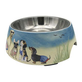  "Hot Dogs" Bamboo Pet Bowl with Stainless Insert