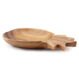 Solid Acacia Wood Pineapple-Shaped Dish, 13''