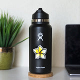 SummaSea Contour-cut "Plumeria" Vinyl Sticker on Water Bottle